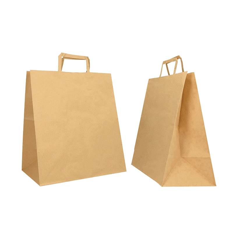 28x17x32 CM 28x17x32 CM | BOX BORSA IN CARTA| STAMPA FLESSIVA A UN COLORE SU AREE PREVISTE SU ENTRAMBI I LATI