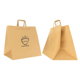 Gepersonaliseerde 40X35X35 CM 40X35X35 CM | BOX PAPIER ZAK | FLEXODRUK IN ÉÉN KLEUR AAN BEIDE ZIJDEN | KRAFT PAPER WIT/NATURAL