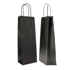 14x09x38 14x09x38 CM | BOLSA DE PAPEL SAFARI PARA BOTELLAS | IMPRESIÓN FLEXO A UN COLOR EN ÁREAS PREDETERMINADAS POR AMBAS CARAS