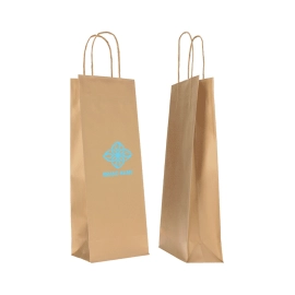 14x09x38 14x09x38 CM | BORSA DI CARTA SAFARI PER BOTTIGLIE | STAMPA FLEXO A UN COLORE SU AREE PRE-DETERMINATE SU ENTRAMBI I LATI