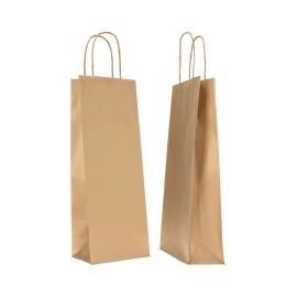 14x09x38 14x09x38 CM | BORSA DI CARTA SAFARI PER BOTTIGLIE | STAMPA FLEXO A UN COLORE SU AREE PRE-DETERMINATE SU ENTRAMBI I LATI