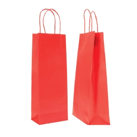 14x09x38 14x09x38 CM | BORSA DI CARTA SAFARI PER BOTTIGLIE | STAMPA FLEXO A UN COLORE SU AREE PRE-DETERMINATE SU ENTRAMBI I LATI