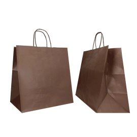 Gepersonaliseerde Gepersonaliseerde Safari papier zak 32x20x33 CM | SAFARI PAPIER ZAK BREDE BODEM | FLEXODRUK IN ÉÉN KLEUR AA...