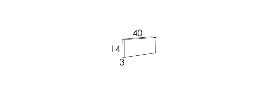 40 x 14 x 3 cm